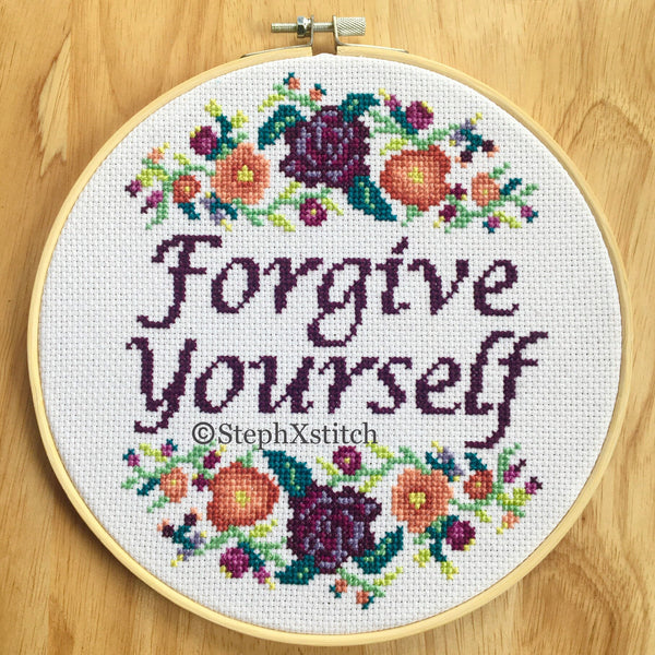 Forgive Yourself - Framed Cross-Stitch