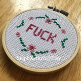 Tiny Fuck Framed Cross Stitch