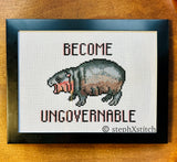 Moo Deng Become Ungovernable - Cross-Stitch Kit