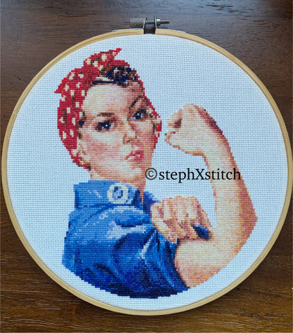 Rosie The Riveter - PDF Cross-Stitch Pattern