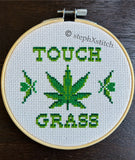 Touch Grass PDF Cross Stitch Pattern
