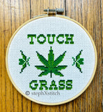 Touch Grass PDF Cross Stitch Pattern