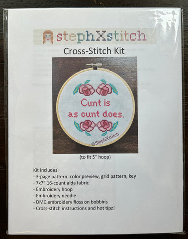 Cunt Is As Cunt Does Cross Stitch Kit