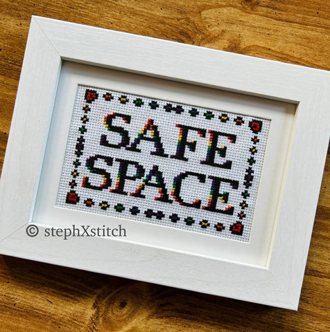 Safe Space LGBTQIA - Framed Cross-Stitch