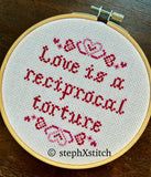 Love Is A Reciprocal Torture - Framed Cross-Stitch