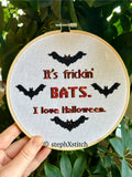 It's Frickin' Bats. I Love Halloween - PDF Cross-Stitch Pattern