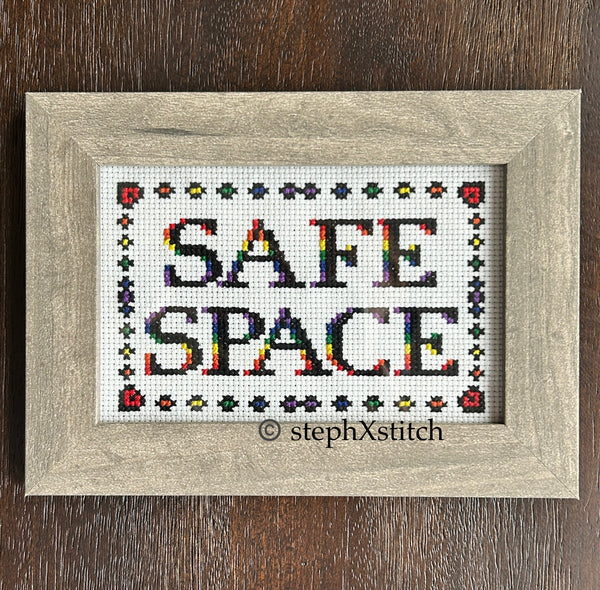 Safe Space LGBTQIA - Framed Cross-Stitch