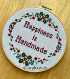 Happiness Is Handmade - PDF Cross-Stitch Pattern