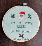 I've Seen Every Cock On The Planet - Finished Cross-Stitch
