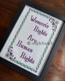Women's Rights Are Human Rights - Framed Cross-Stitch