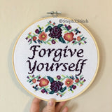 Forgive Yourself - Framed Cross-Stitch