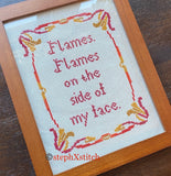Flames. Flames On The Side of My Face -Cross-Stitch Kit