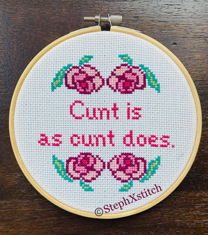 Cunt is As Cunt Does - PDF Cross Stitch Pattern