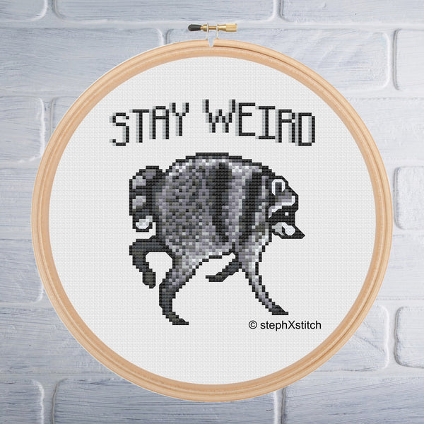 Jimothy the Raccoon PDF Cross-Stitch Pattern