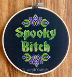 Spooky Bitch - Framed Cross Stitch