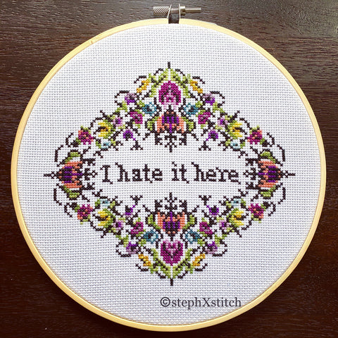 I Hate It Here - PDF Cross-Stitch Pattern