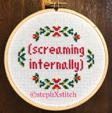 Screaming Internally - Cross Stitch KIT