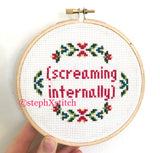 Screaming Internally - Cross Stitch KIT