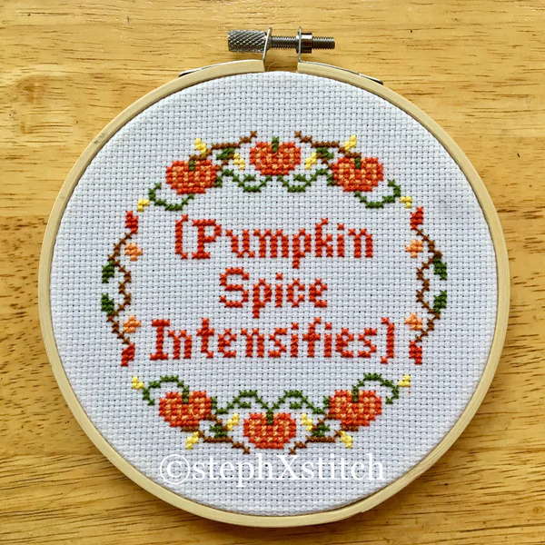 (Pumpkin Spice Intensifies) PDF Cross Stitch Pattern