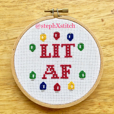 LIT AF Christmas - PDF Cross-Stitch Pattern