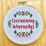 Screaming Internally - Cross Stitch KIT
