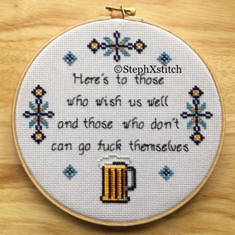 Here's To Those Who Wish Us Well - PDF Cross Stitch Pattern