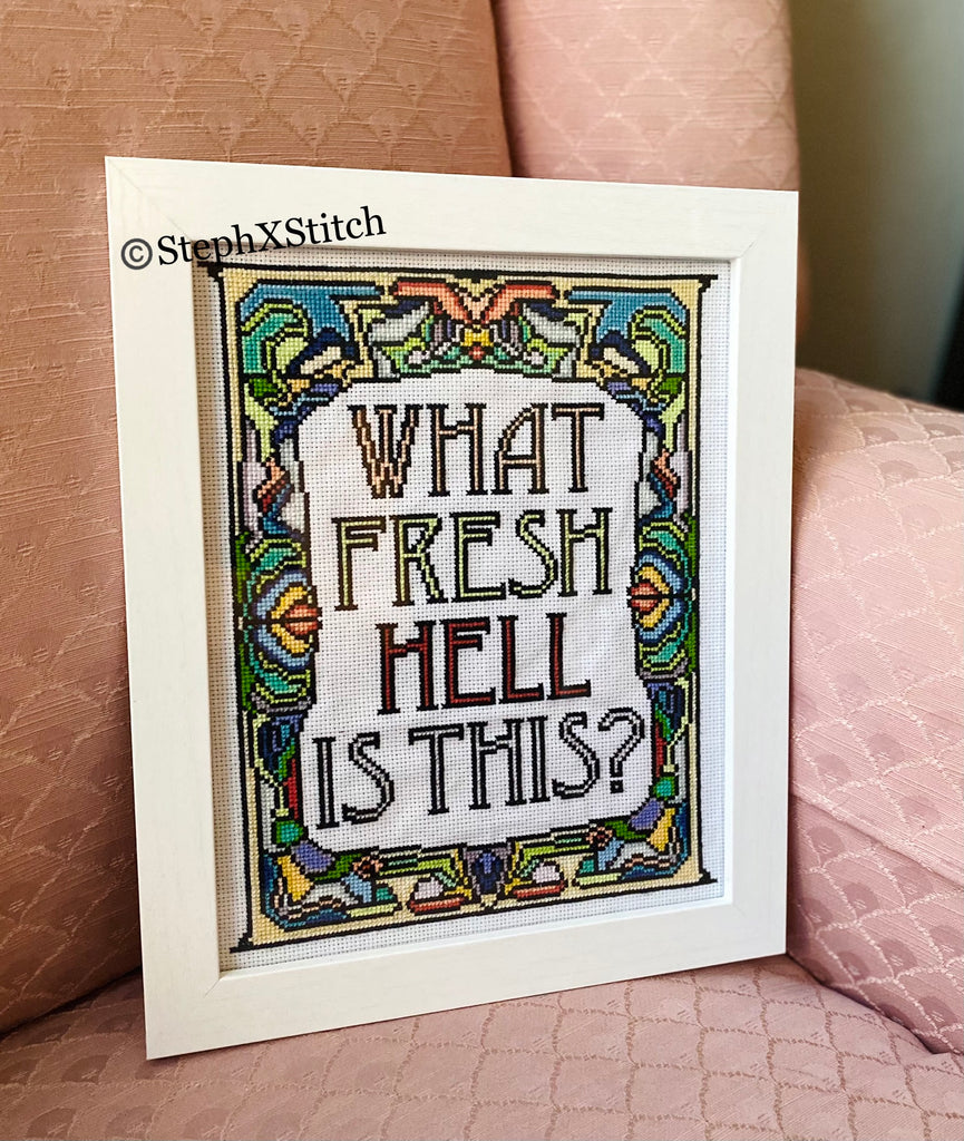 What Fresh Hell is This Literary Quote Cross Stitch Kit. 
