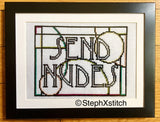 SEND NUDES - Framed Cross-Stitch