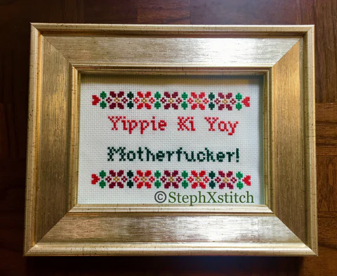 Yippie Ki Yay Motherfucker - PDF Cross Stitch Pattern