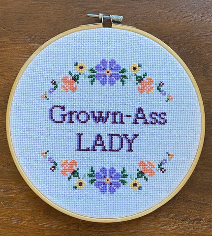 Grown-Ass LADY PDF Cross-Stitch Pattern