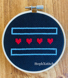 Chicago Flag Hearts - Framed Cross Stitch