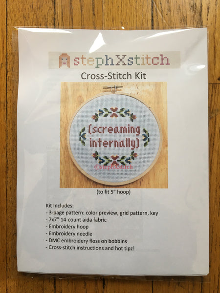 Screaming Internally - Cross Stitch KIT