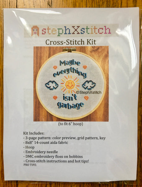 Maybe Everything Isn't Garbage - Cross Stitch Kit