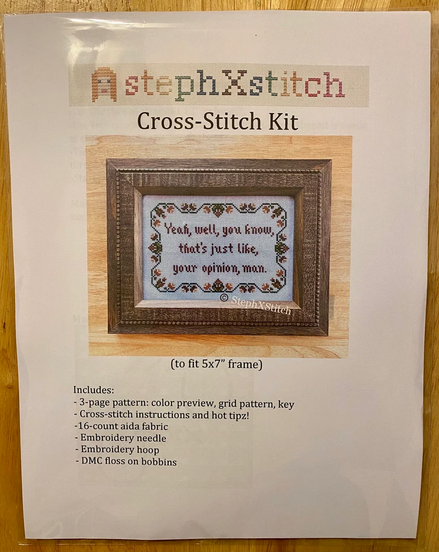 Your Opinion Man - Cross Stitch KIT