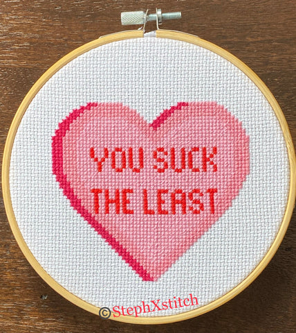 You Suck The Least - Framed Cross-Stitch