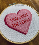 You Suck The Least - Framed Cross-Stitch