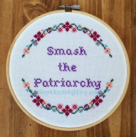 Smash The Patriarchy - PDF Cross Stitch Pattern