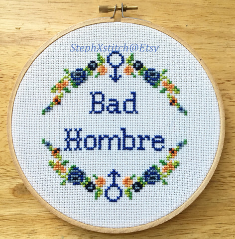 Bad Hombre - PDF Cross Stitch PATTERN