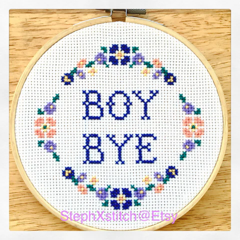 Boy Bye - PDF Cross Stitch Pattern