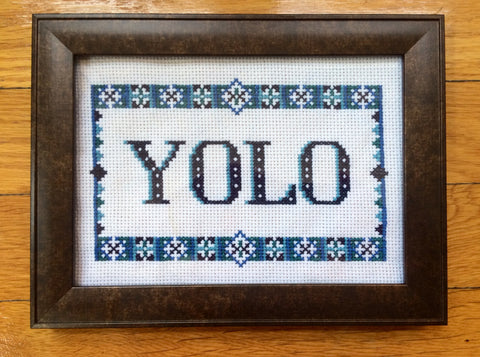 YOLO You Only Live Once - PDF Cross Stitch Pattern